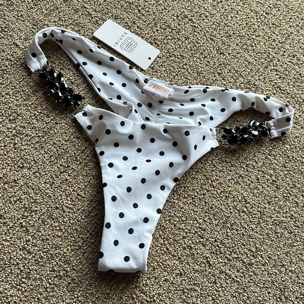 Bahimi London Swim - Cheeky Bikini Bottom Polka Dot Nwt New Size L — image 5 of 8